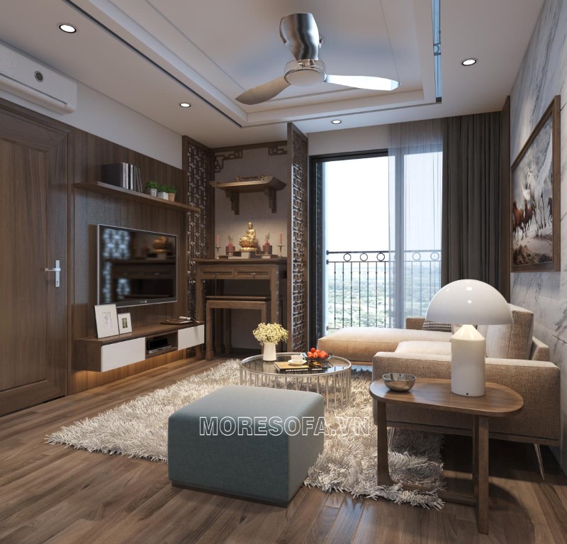 Ghế sofa góc chữ L nỉ